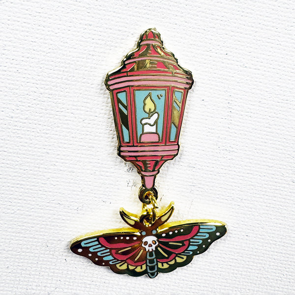 Moth & Lamp Deluxe Pin