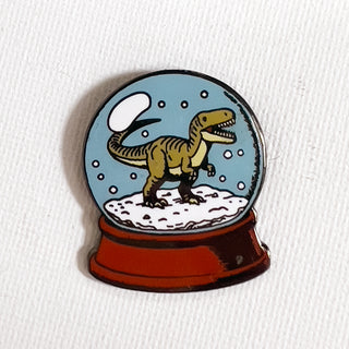 Dino Snowglobe Pin