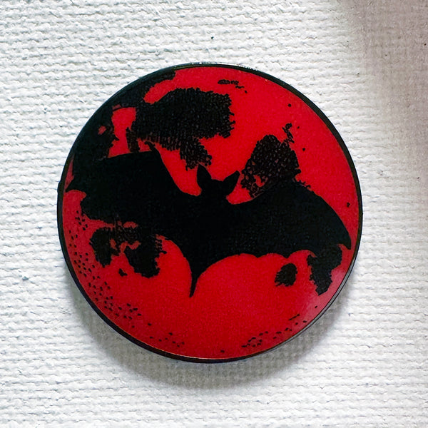 Red Moon Bat Pin