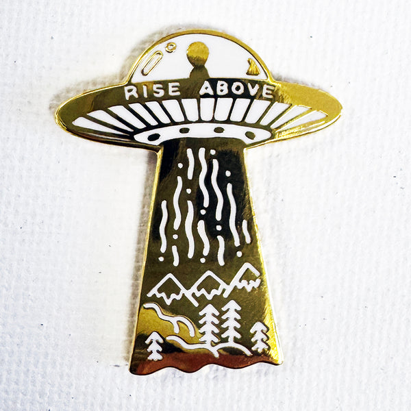 Rise Above UFO Pin