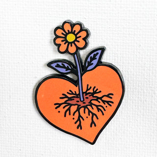 Flower Heart Pin