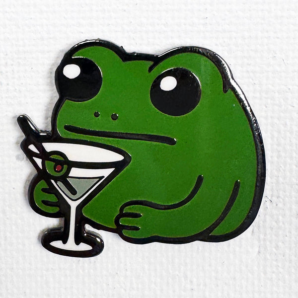 Martini Frog Pin