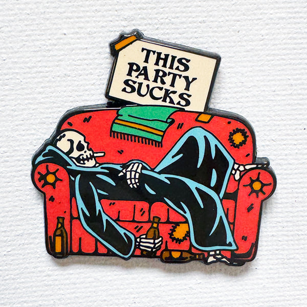 This Party Sucks Couch Pin