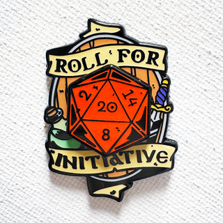 Roll For Initiative D20 Dice Pin (Deluxe)