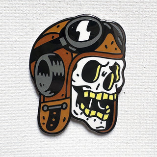 Aviator Skull Pin