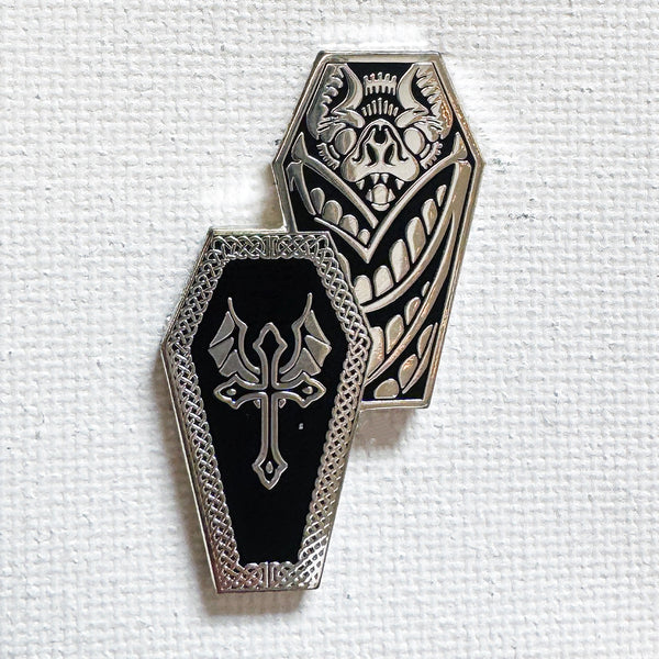 Coffin Bat Pin (Silver Variant)