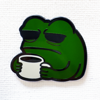Coffee Frog Pin (Doomer Variant)