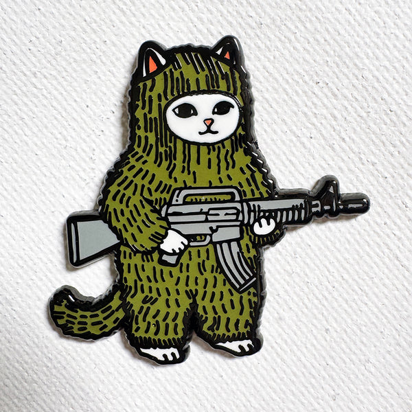 Ghillie Suit Cat Pin