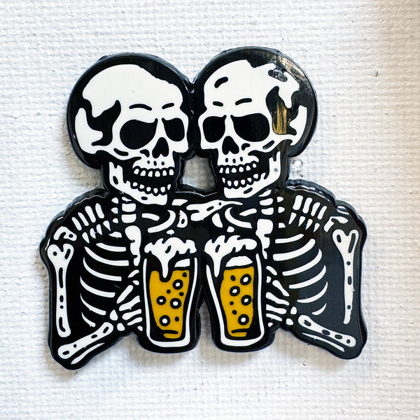 Skeleton Cheers Pin
