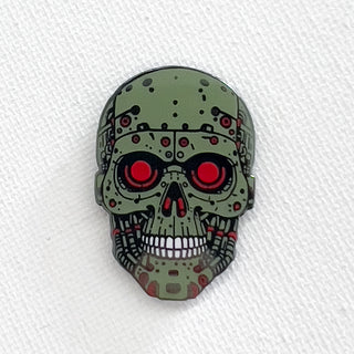 Robo Skull Pin