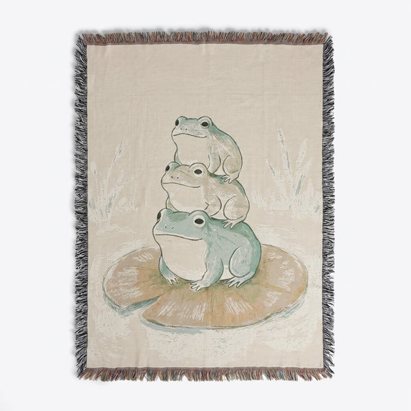 Frog Stack woven blanket