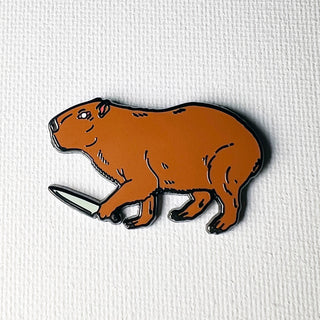 Stabby Capybara Pin
