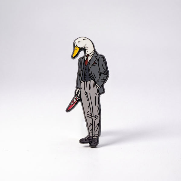 Knife Goose enamel pin