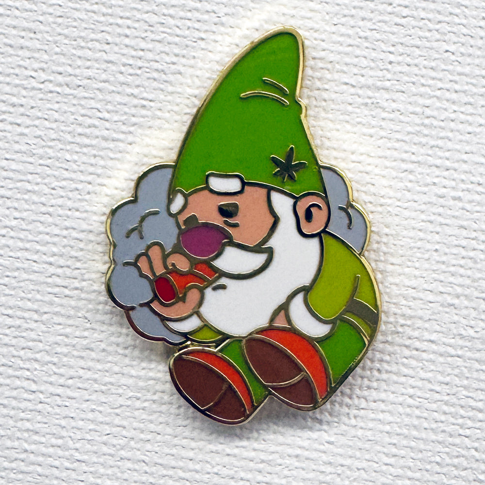 pothead gnome Stoner Gnome Enamel Pin