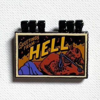 Hell Postcard Pin (Deluxe)