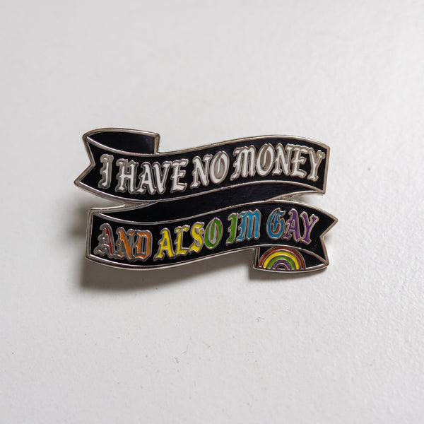 I Have No Money And Also I'm Gay enamel pin