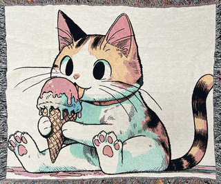 Ice Cream Cat Blanket