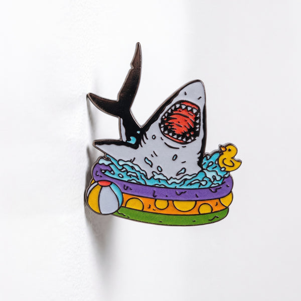 Kiddie Pool Shark enamel pin