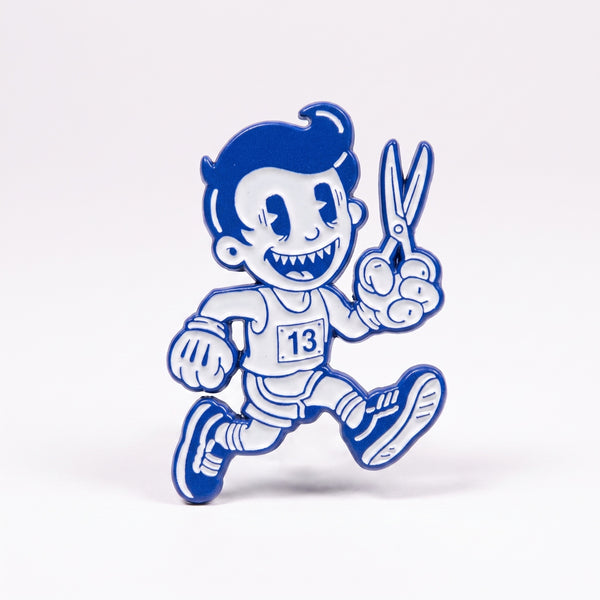 Runs With Scissors enamel pin