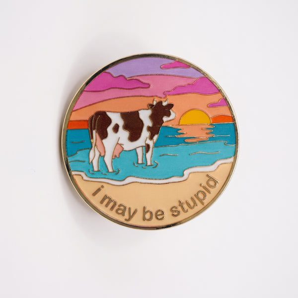 I May Be Stupid enamel pin