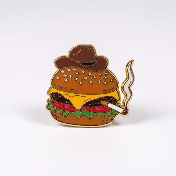 Cowboy Burger enamel pin