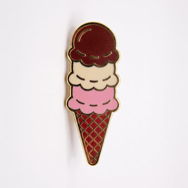 Triple Scoop enamel pin