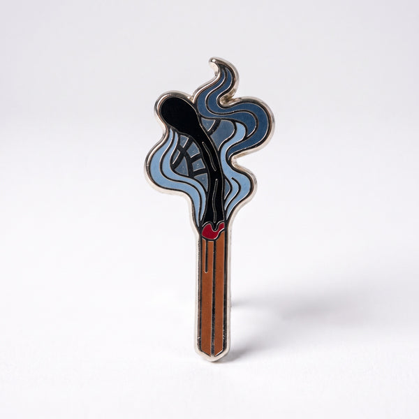 Burnout enamel pin