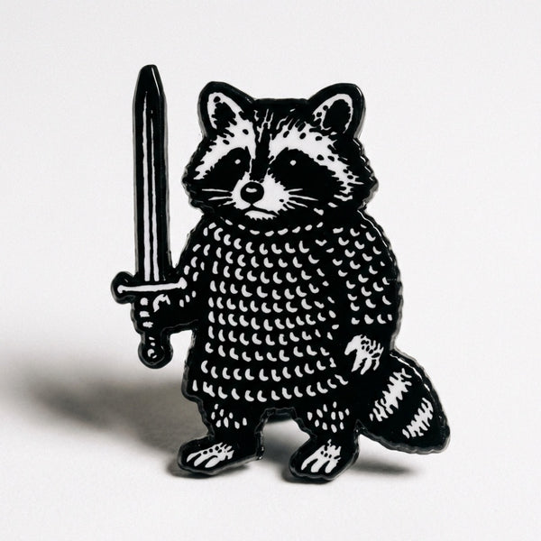 Chainmail Raccoon Pin