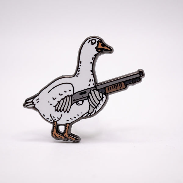Shotgun Goose enamel pin