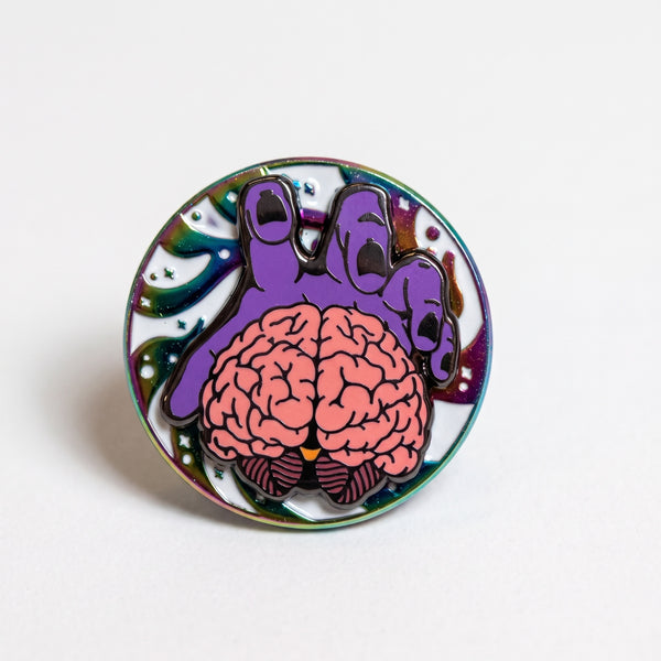 Brain Grab enamel pin