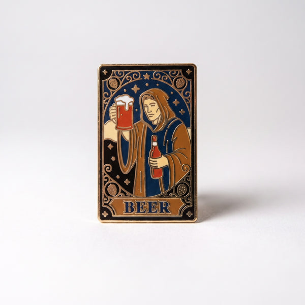 Beer Monk Tarot Card Pin