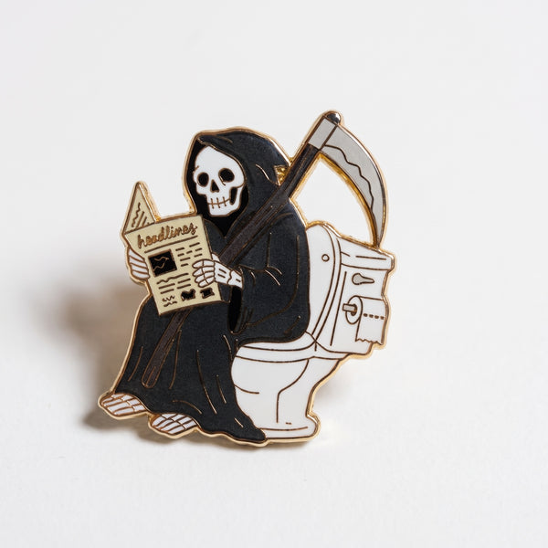 Toilet Reaper enamel pin