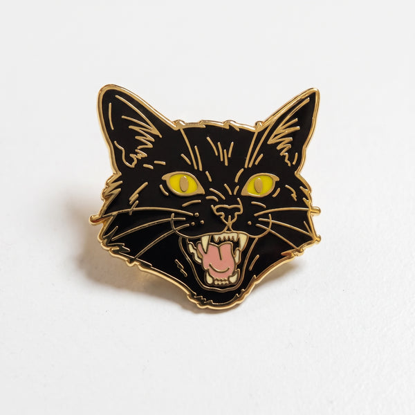 Hissing Cat enamel pin