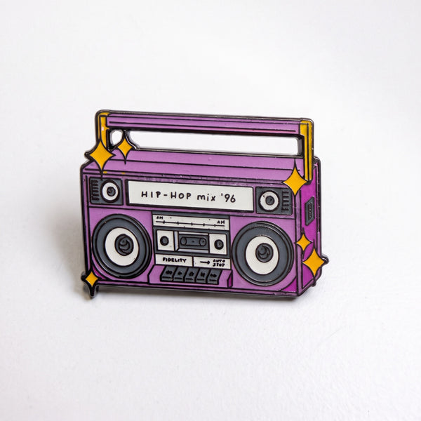 Boombox enamel pin
