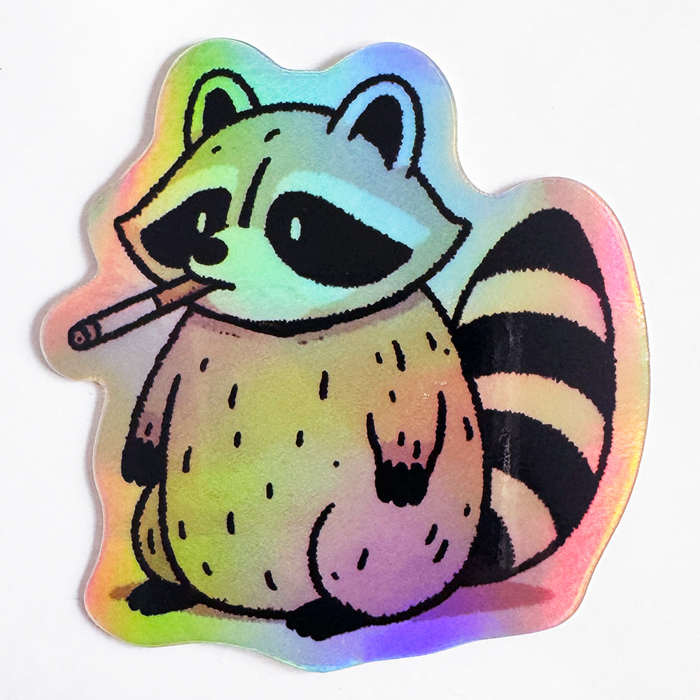 Smoking Raccoon Sticker