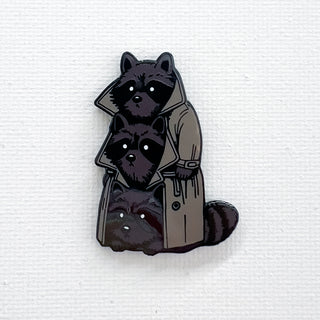 3 Raccoons In A Trenchcoat Pretending To Be A Guy Pin