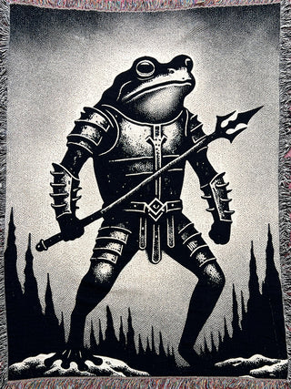 B/W Frog Warrior Blanket