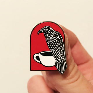 Coffee Crow Pin