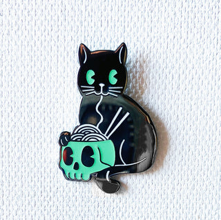 Glowing Ramen Cat Pin