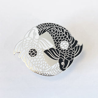 Koi Ouroboros Pin (Silver)